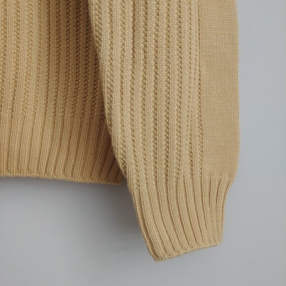 Vintage made in Italy Men's Large merino wool blend thick yellow sweater - Picture 8 of 16